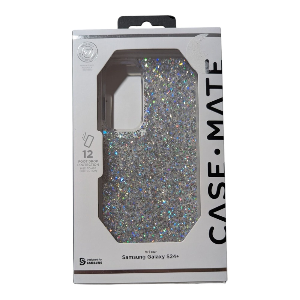 K8. Case-Mate Twinkle Disco Case for Samsung Galaxy S24+ Silver Glitter